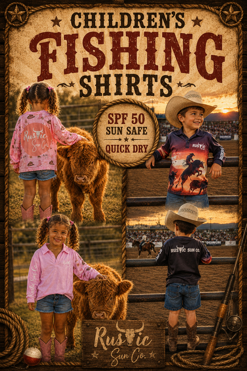 Kids Pretty In Pastel Fishing Shirt