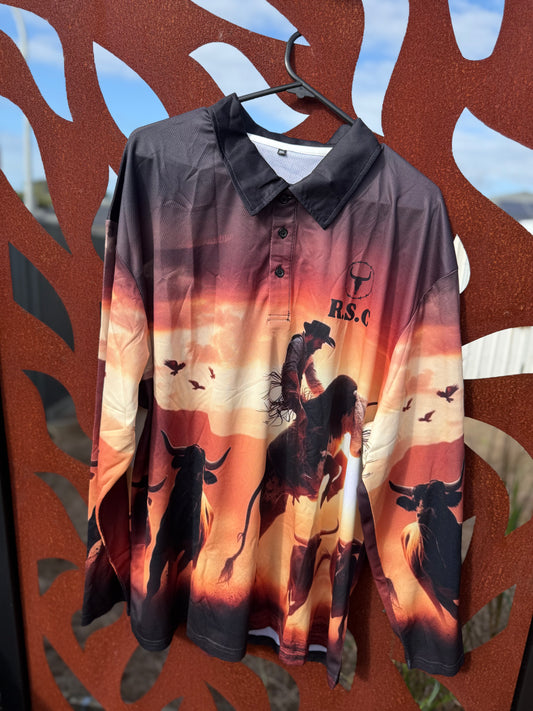 Adult Buckin Bull Fishing Shirt