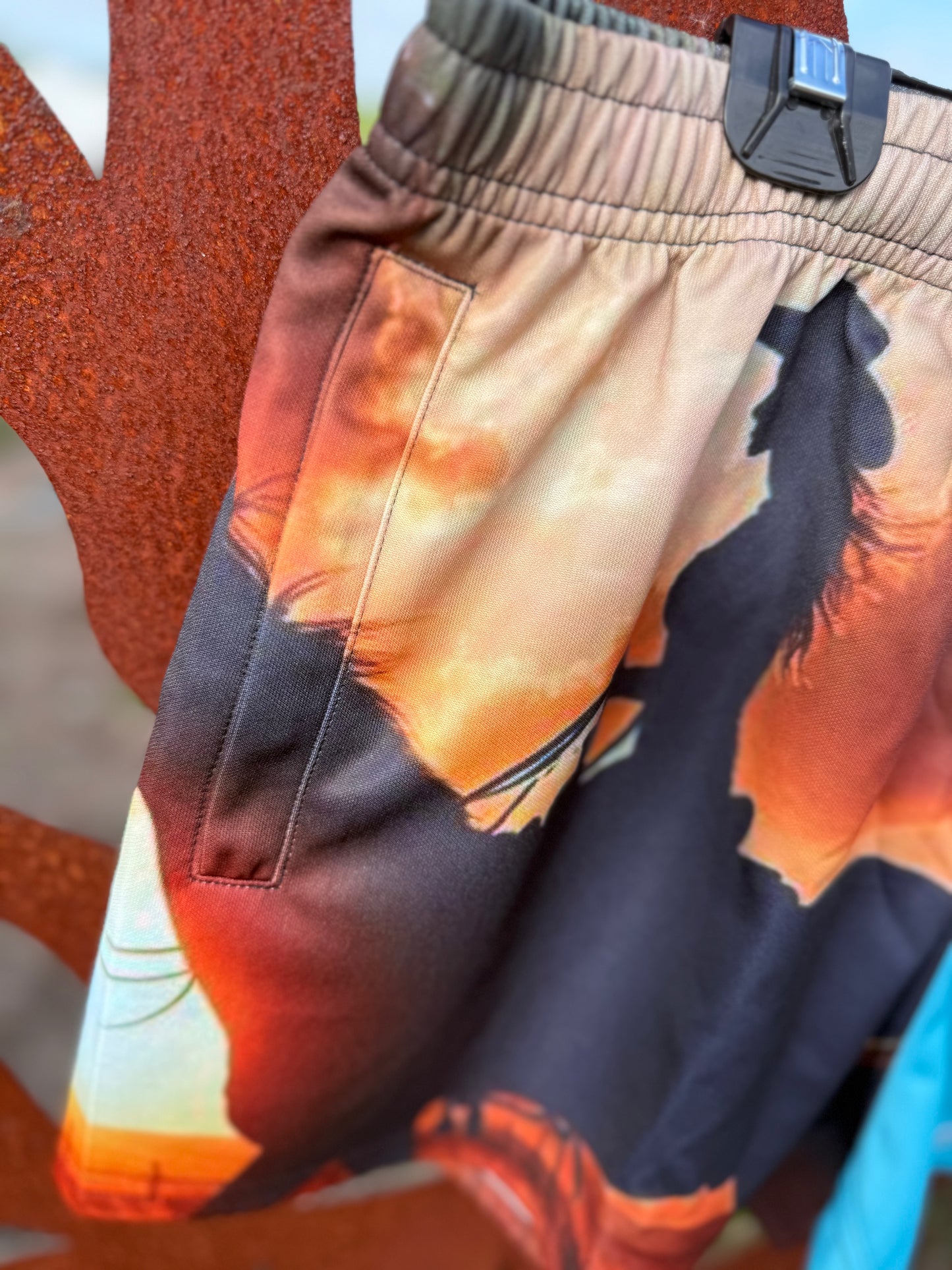 Adult Sunset Cowgirl Footy Shorts