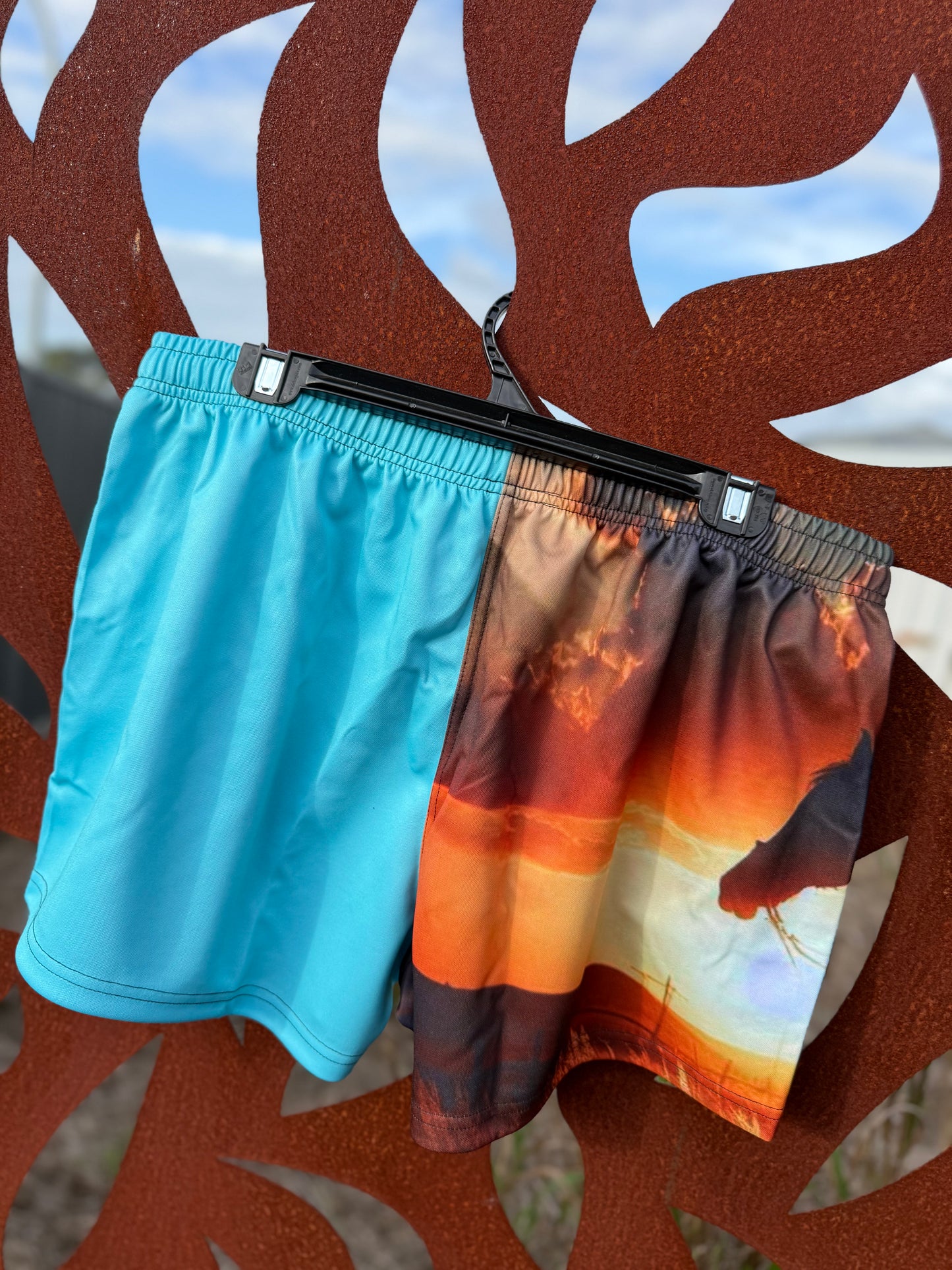 Adult Sunset Cowgirl Footy Shorts