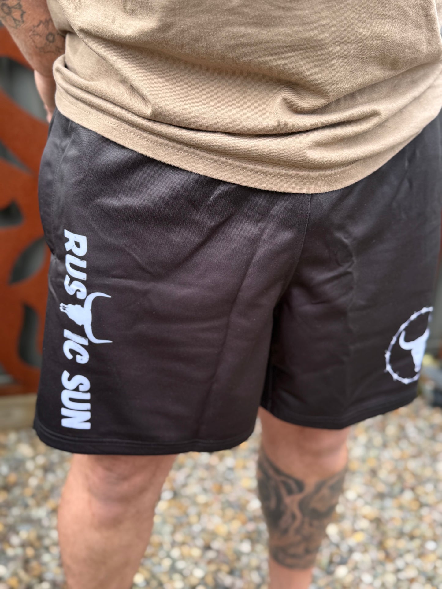Pink Lone Star long length footy shorts