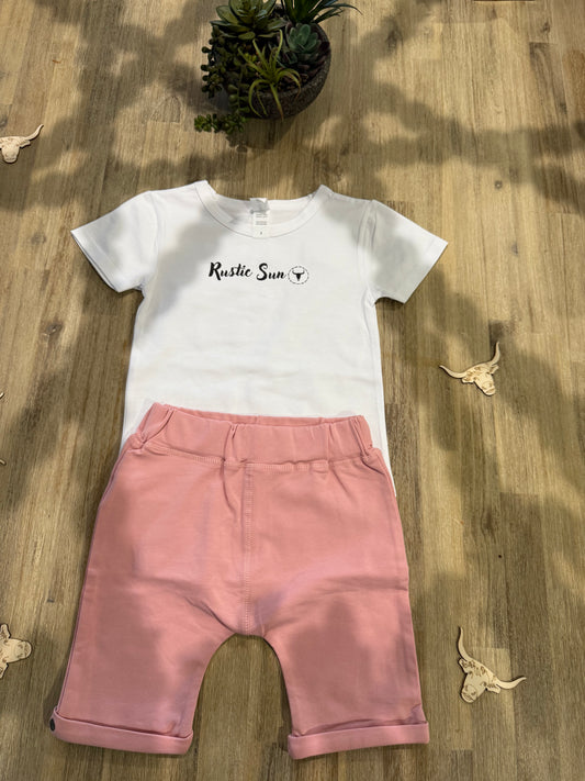 2 piece Unisex Set white/Pink