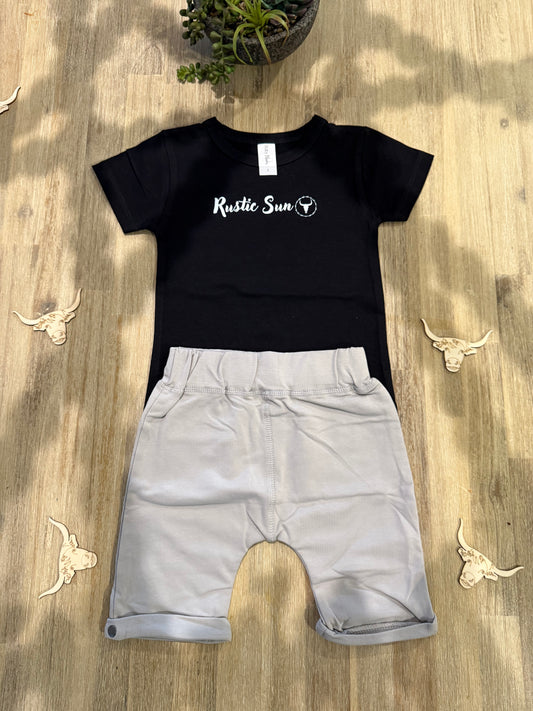 2 Piece Unisex Set Blk/Grey