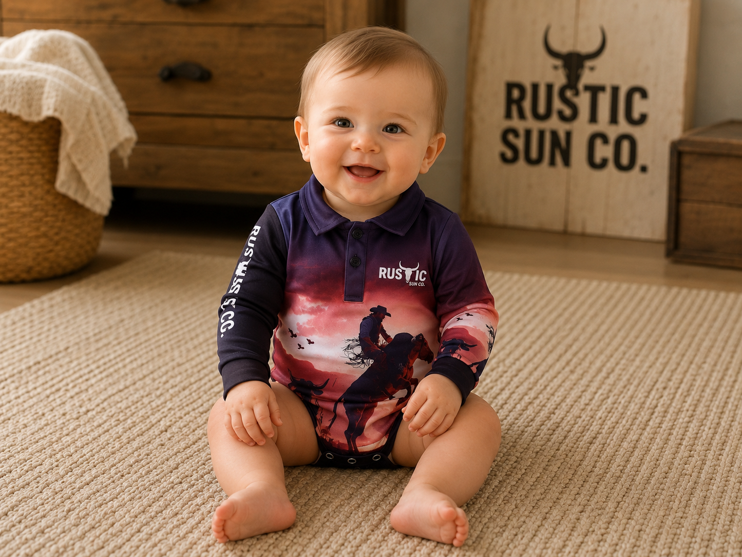 Buckin Bull Baby Fishing Romper