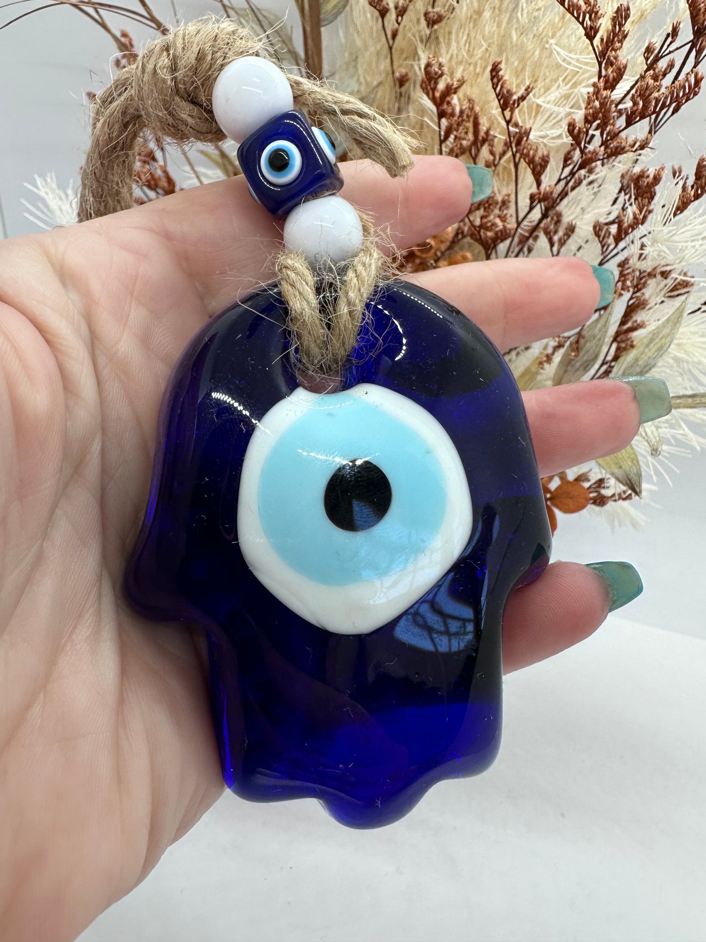 Hamsa Glass Evil Eye Hanger
