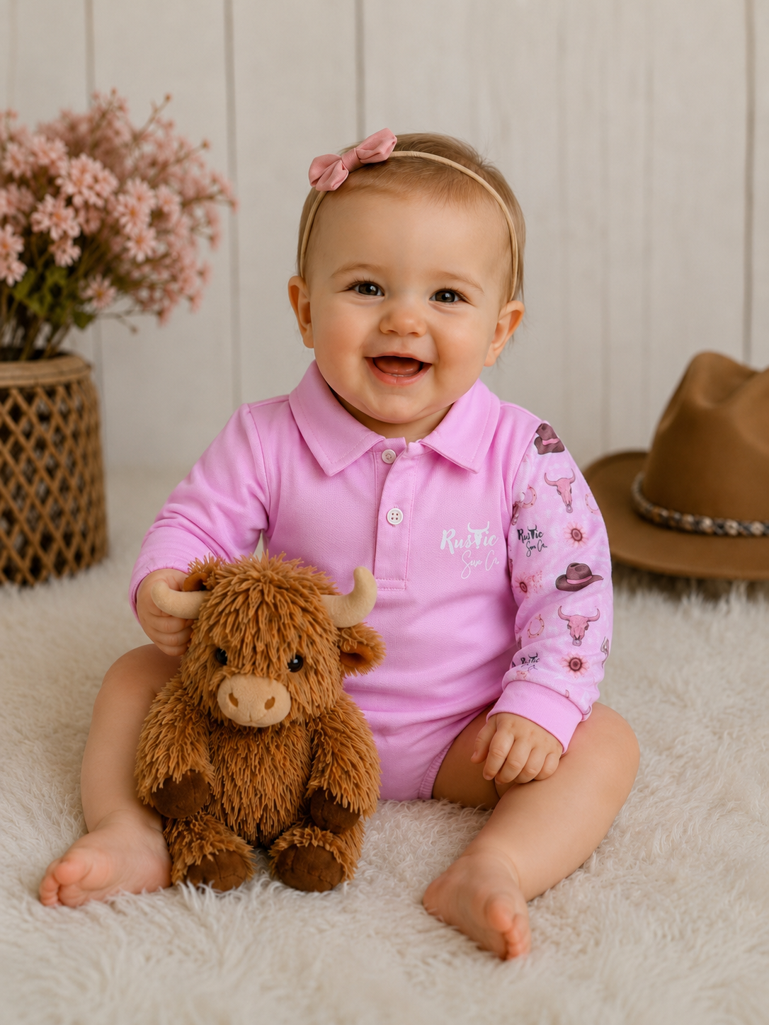 Pretty in Pastel Baby Fishing Romper