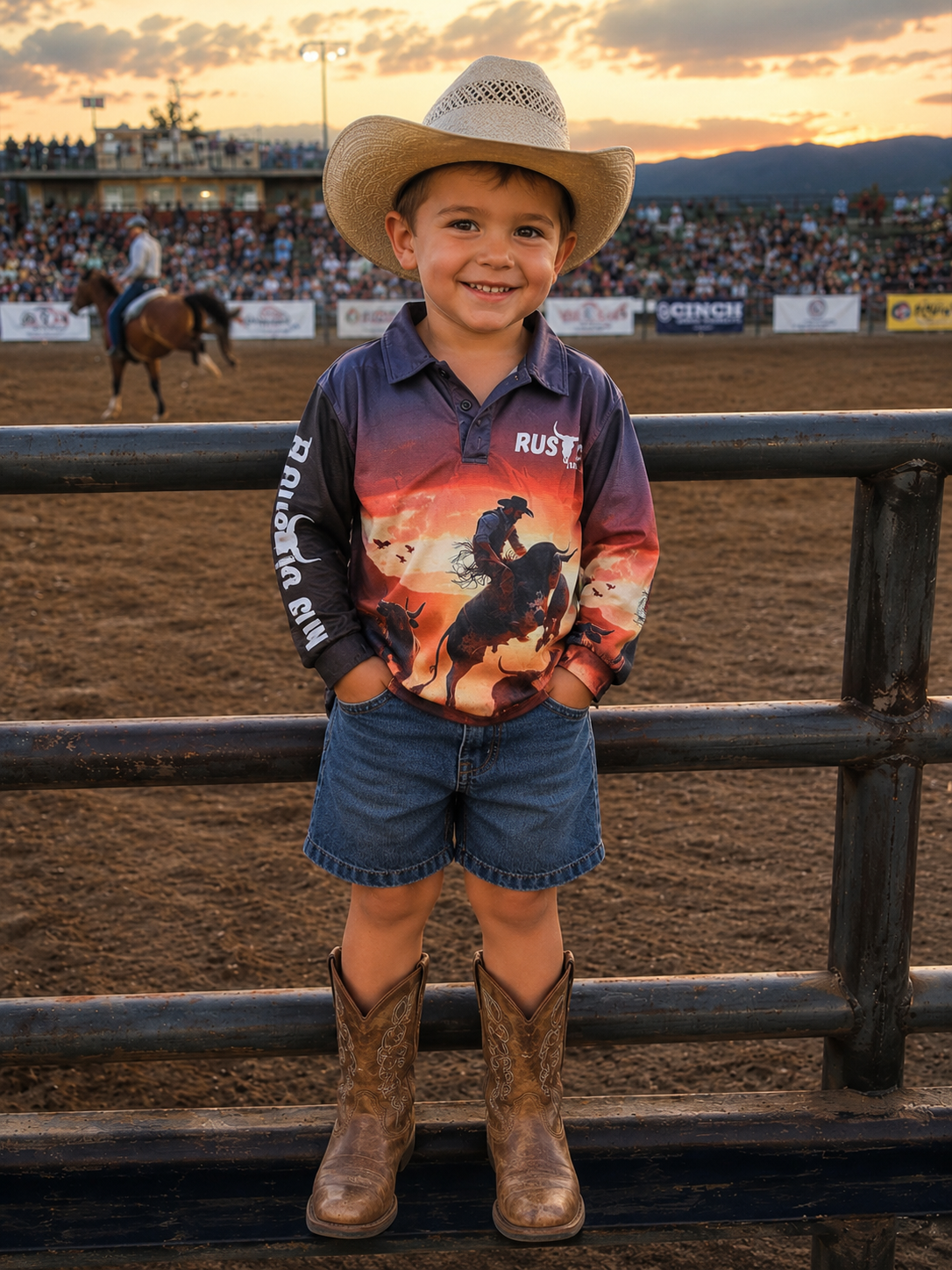 Kids Buckin Bull Fishing Shirt