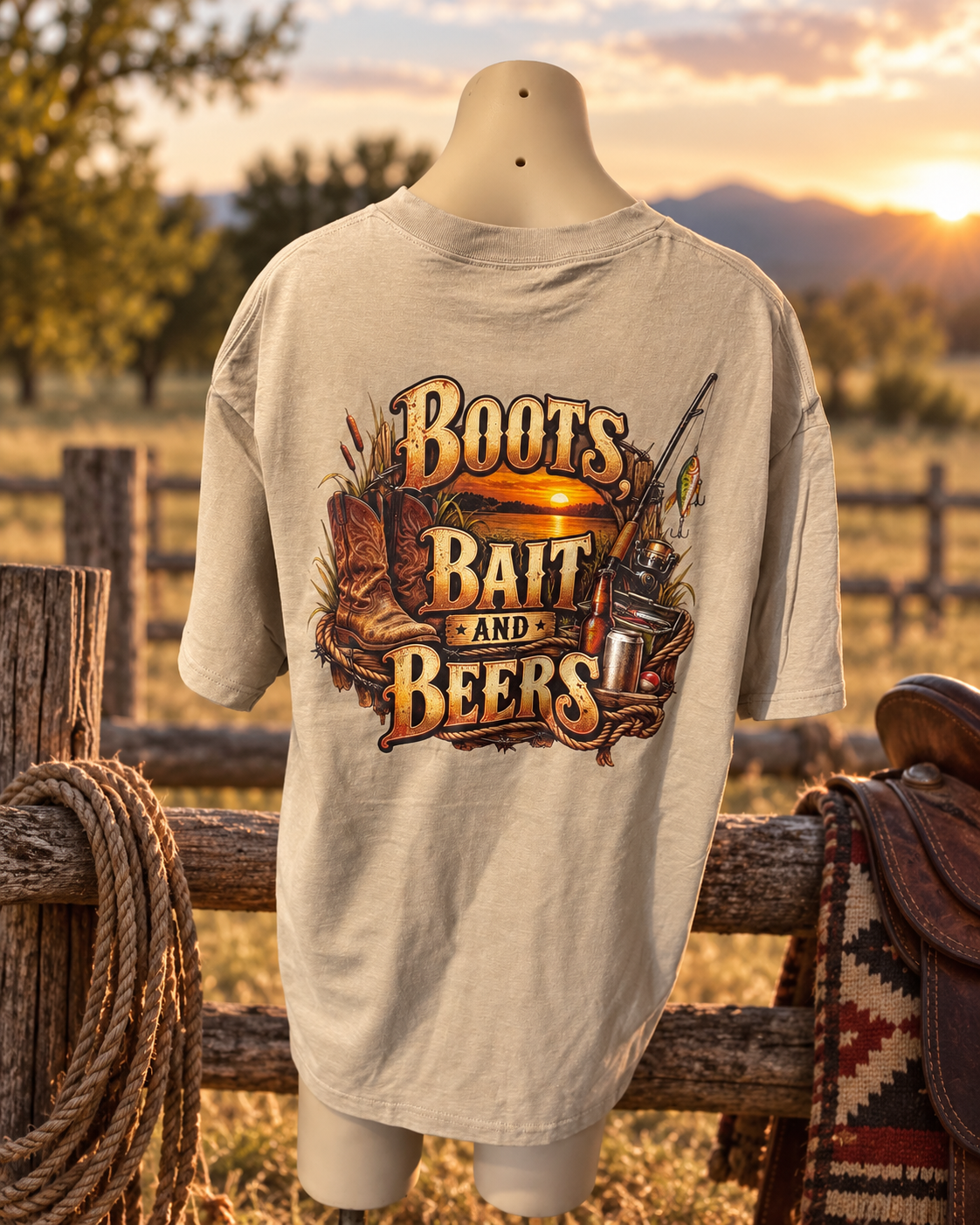 Boots,Bait and Beer Tee