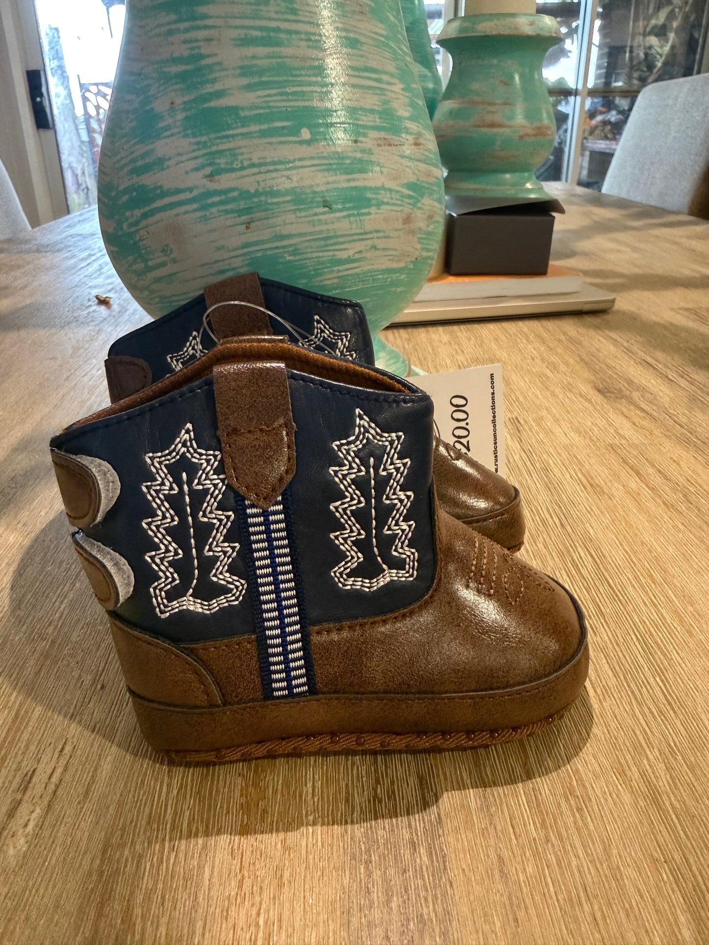 Blue and Brown Boots