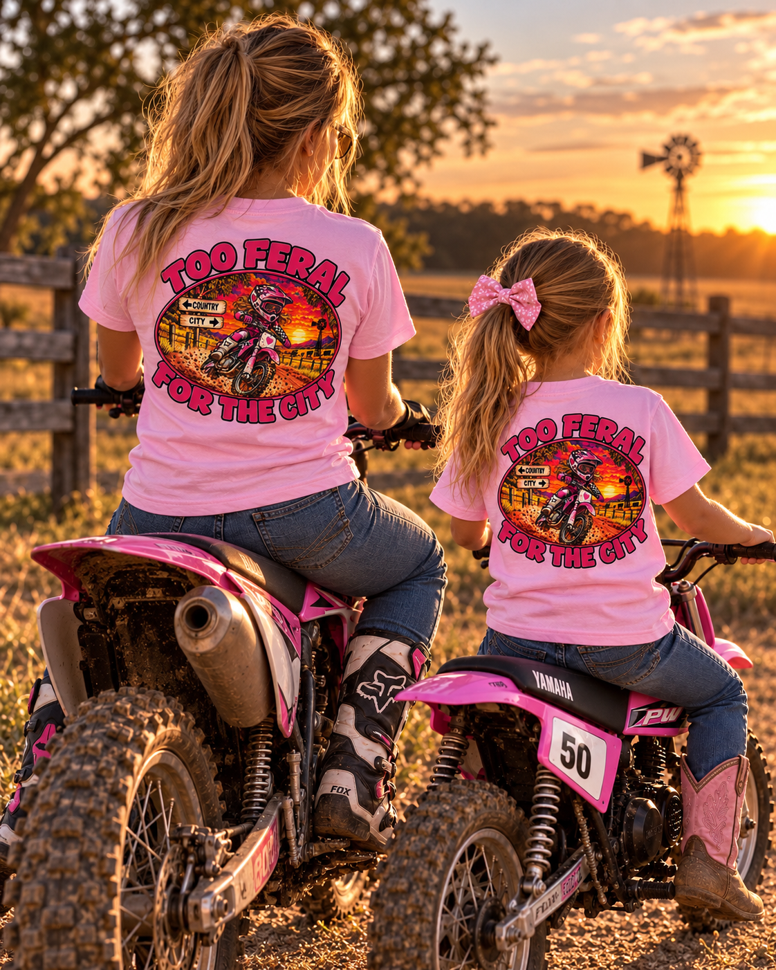 Kids Pink Too Feral Tshirt