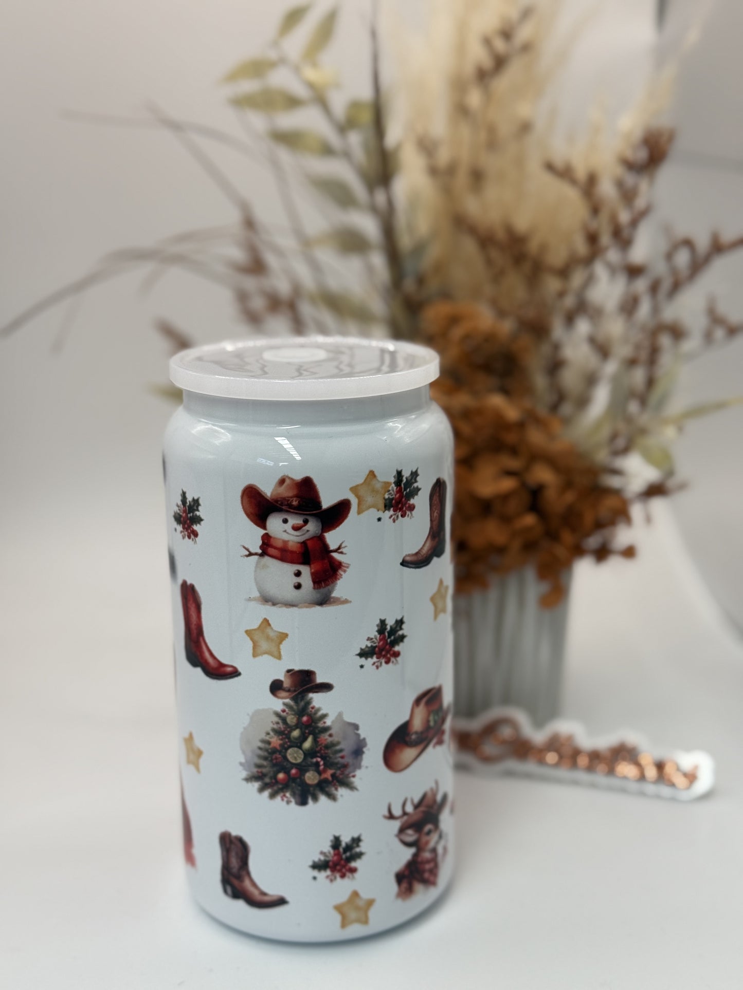 Western Christmas 16oz double wallHot/Cold tumbler