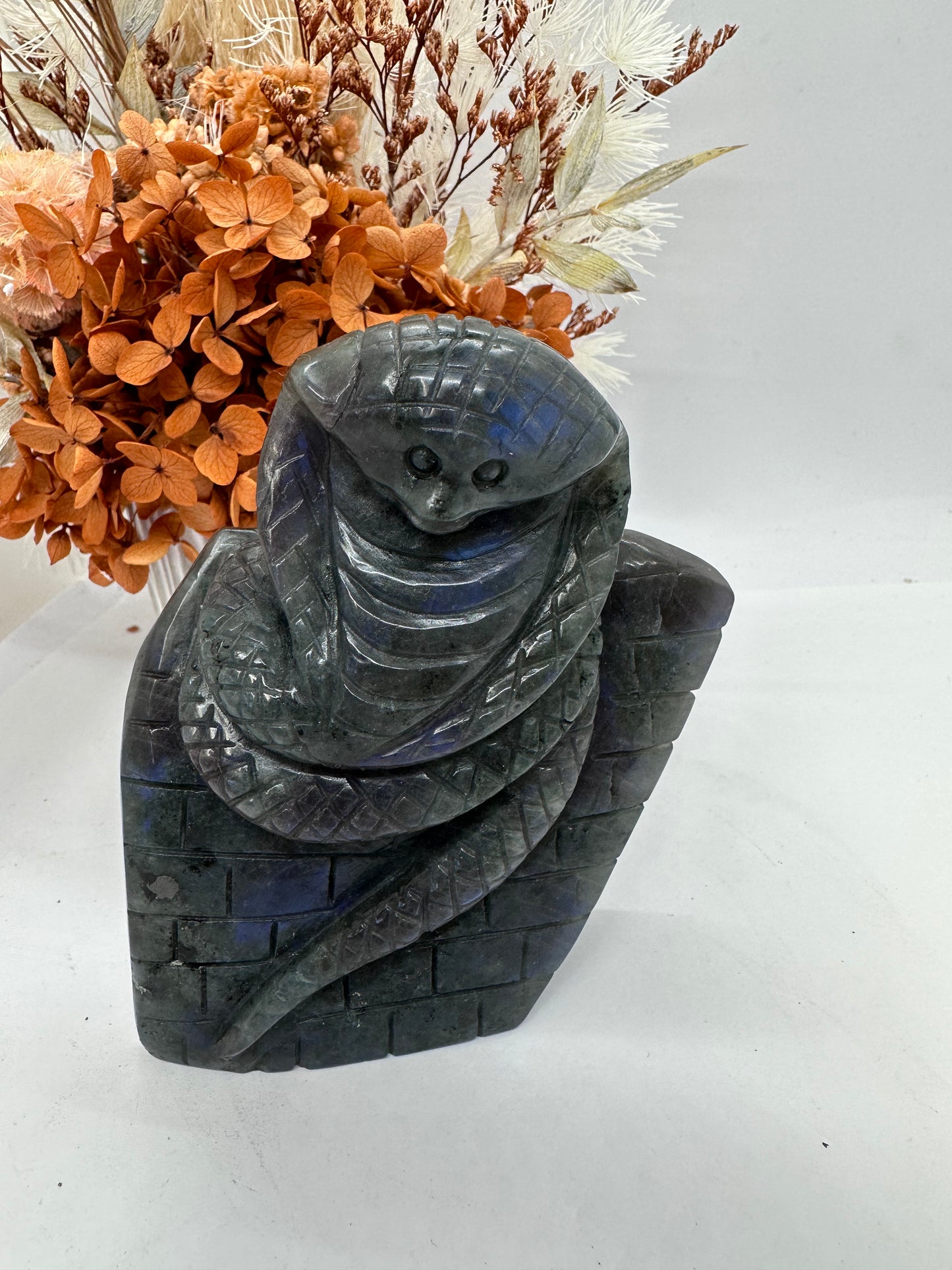 Labradorite Hand carved Snake