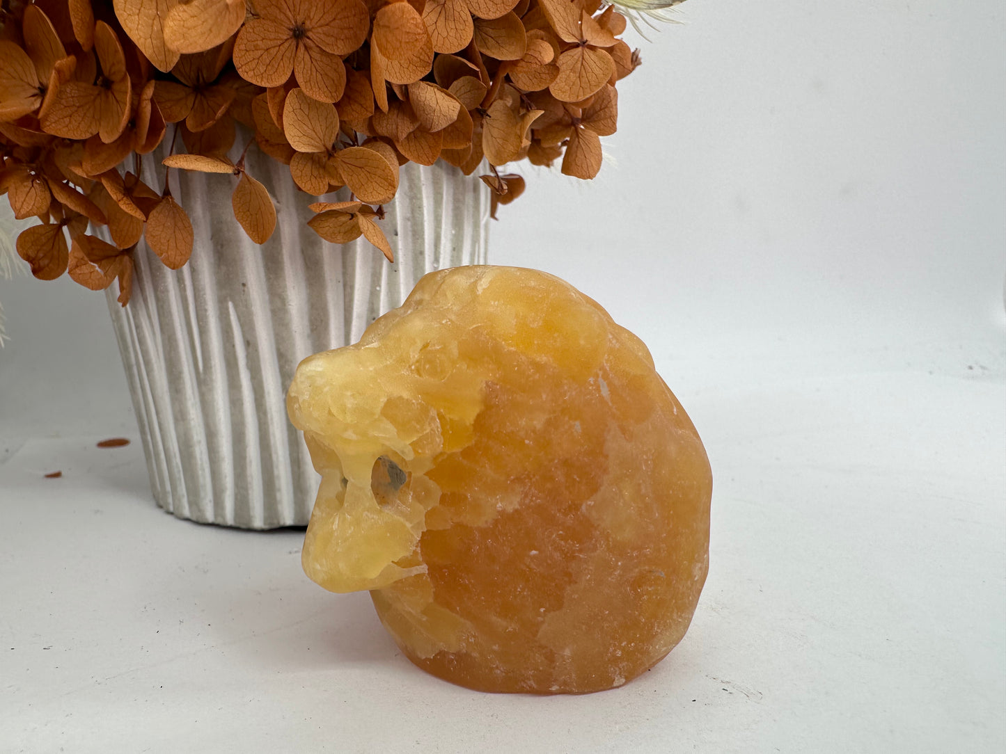 Orange Calcite Lion Head