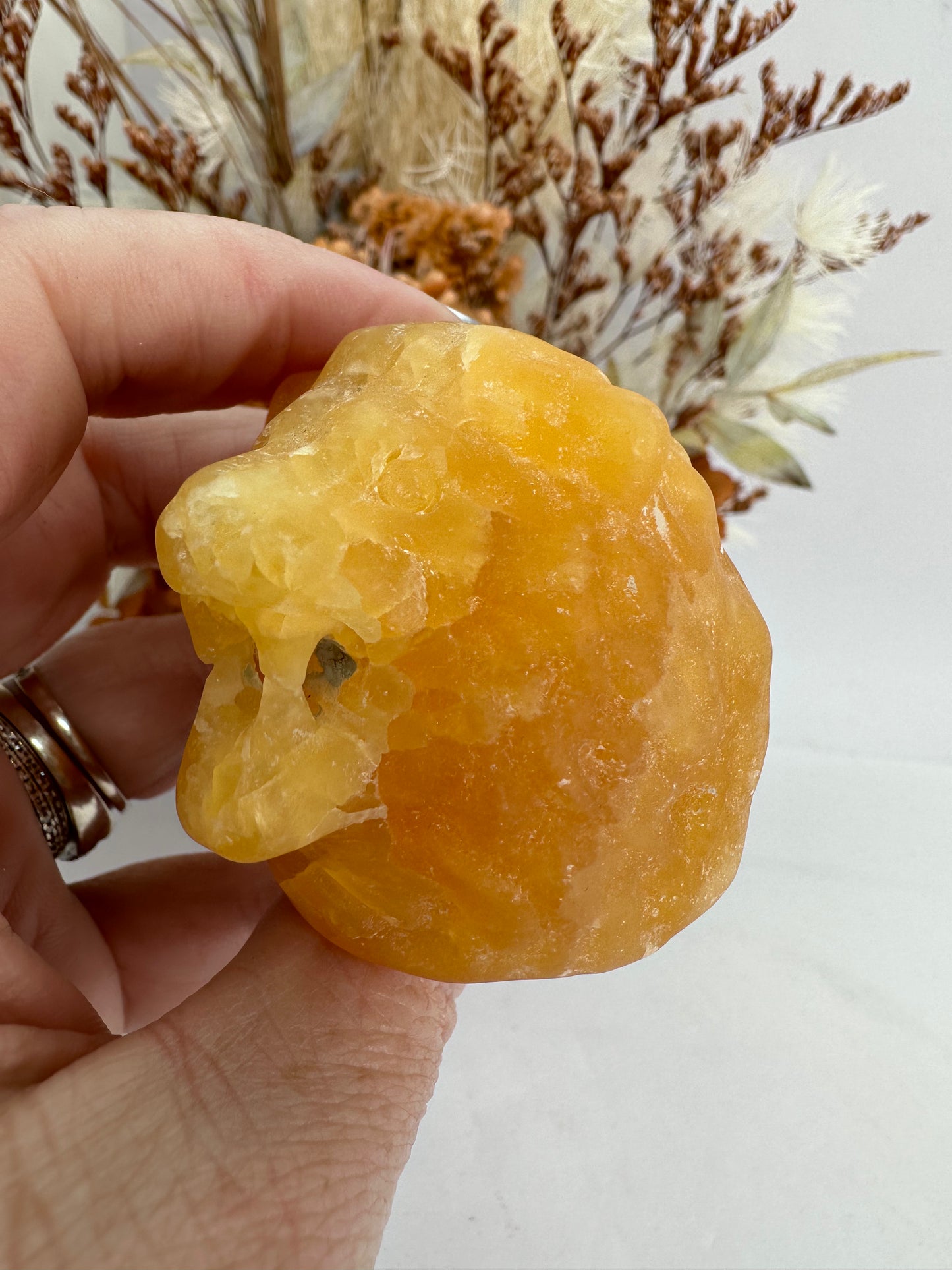 Orange Calcite Lion Head