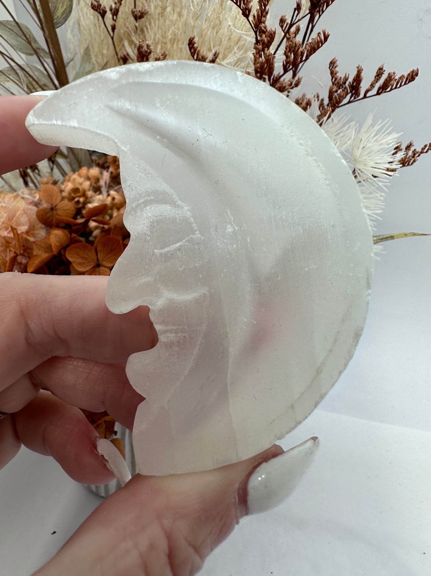 Selenite Moon Bowl