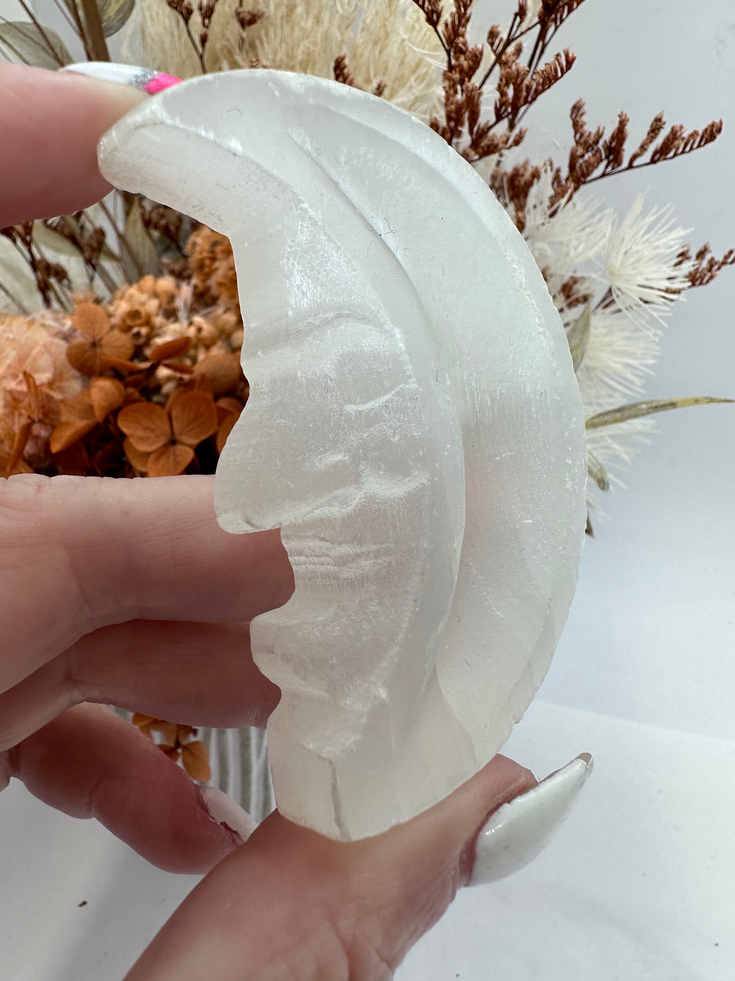 Selenite Moon Bowl