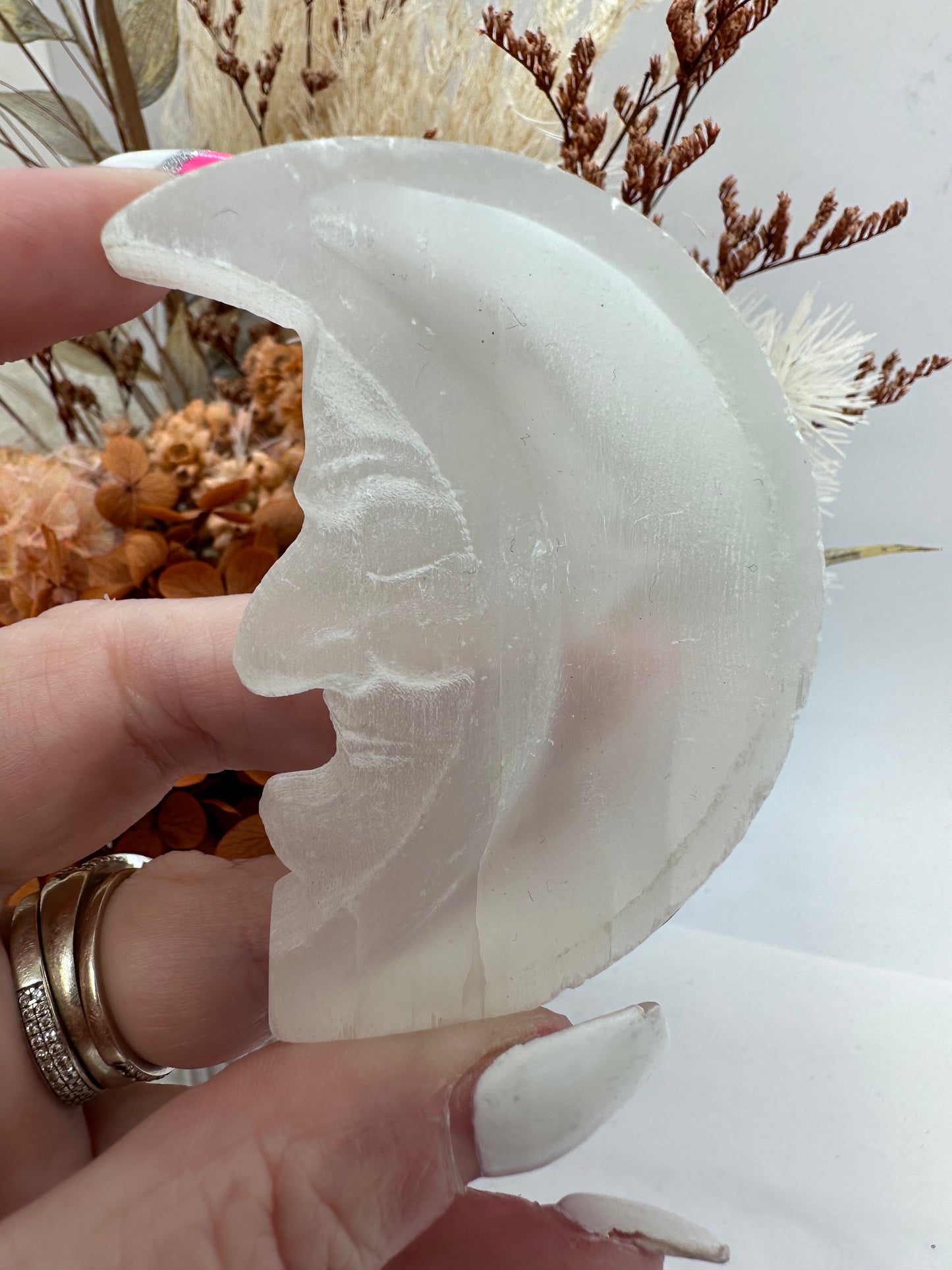Selenite Moon Bowl