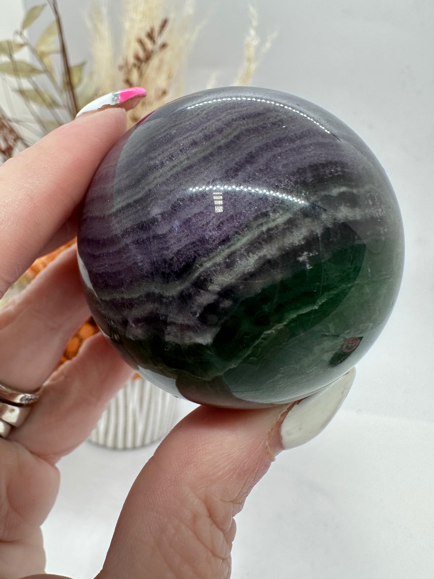 (4) Milky Fluorite Sphere