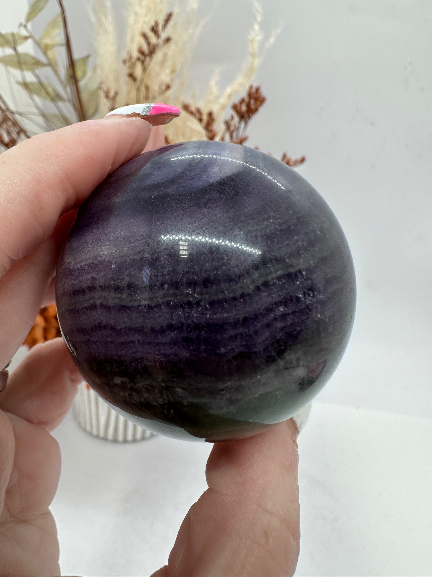 (4) Milky Fluorite Sphere