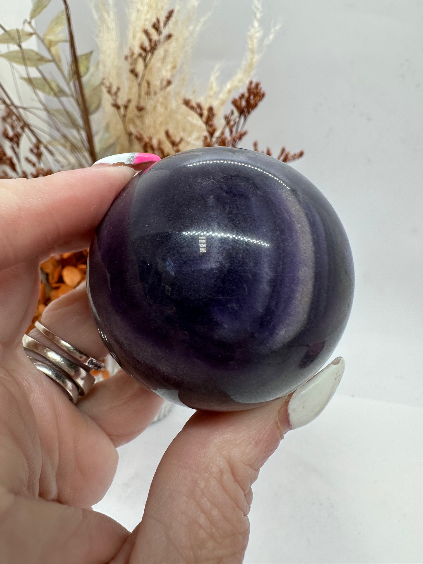 (4) Milky Fluorite Sphere