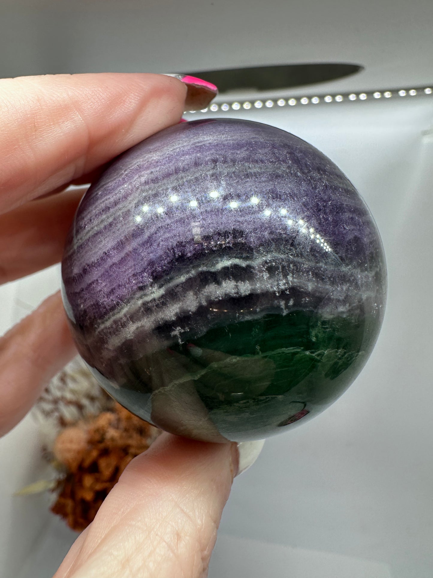 (4) Milky Fluorite Sphere