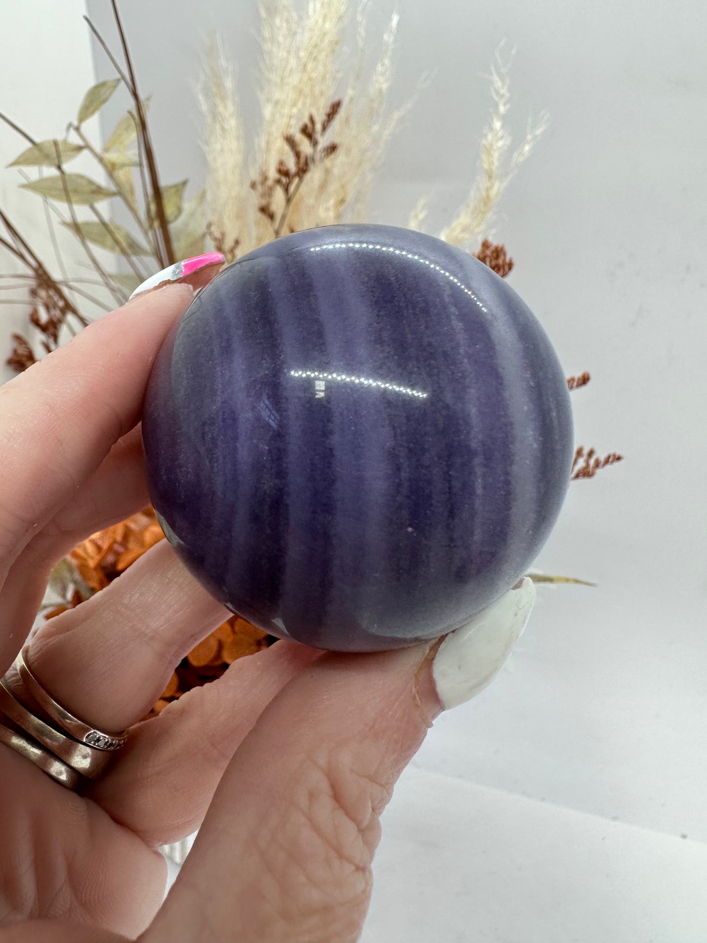 (3) Milky Fluorite Sphere