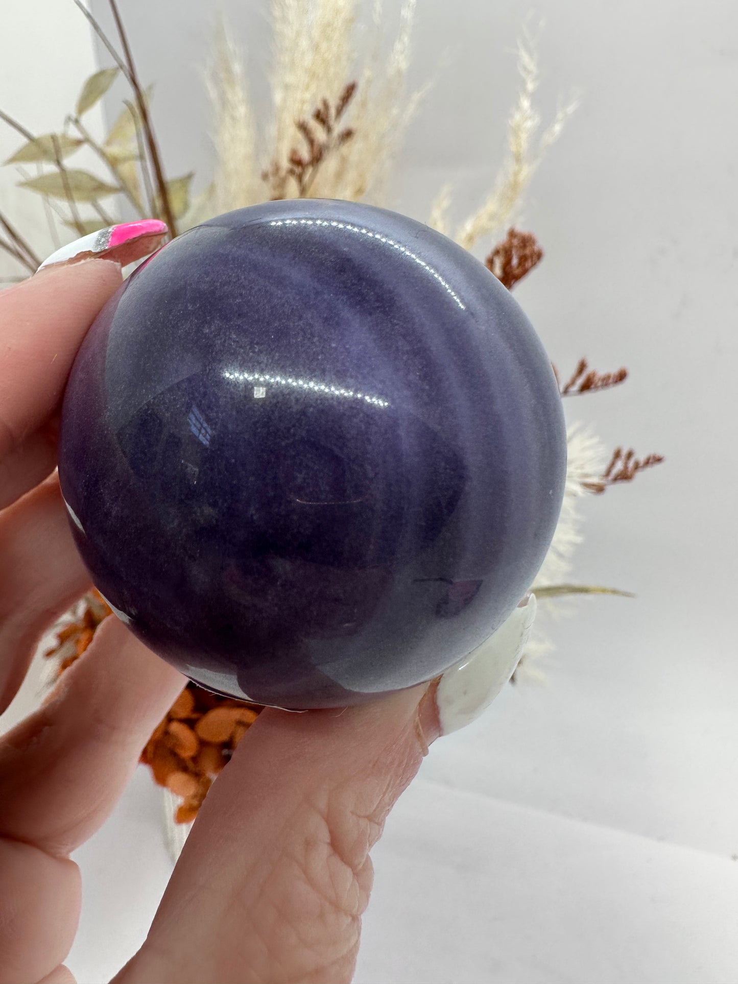 (3) Milky Fluorite Sphere