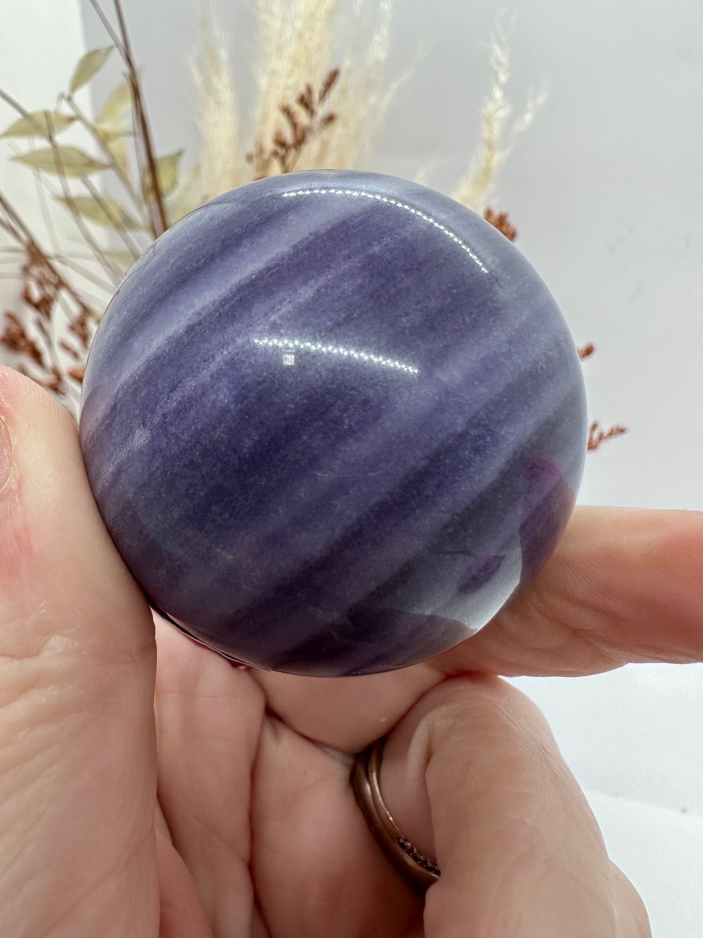 (3) Milky Fluorite Sphere