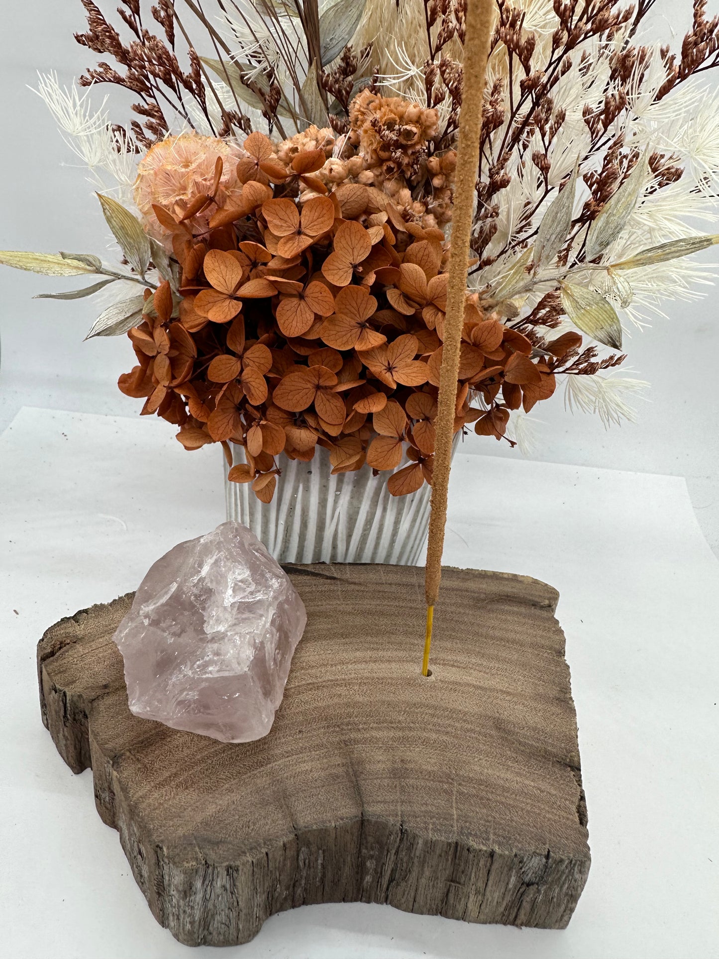 Rose Quartz Handmade Incense Holder