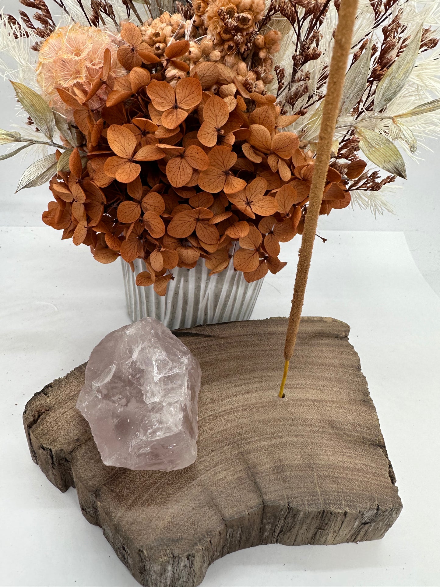 Rose Quartz Handmade Incense Holder