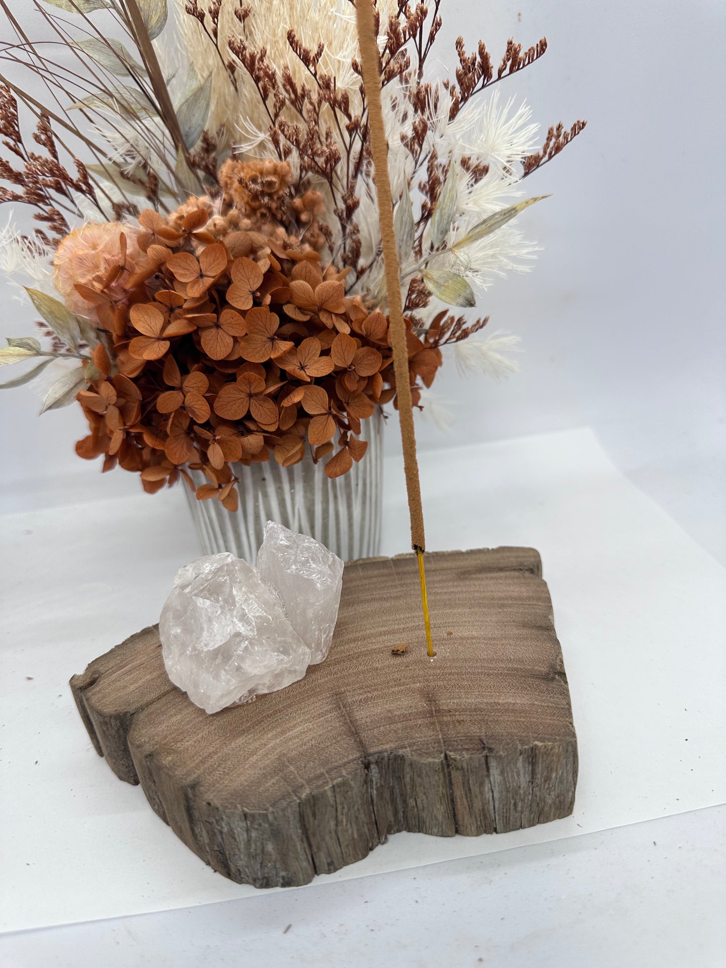 Clear Quartz Handmade Incense Holder