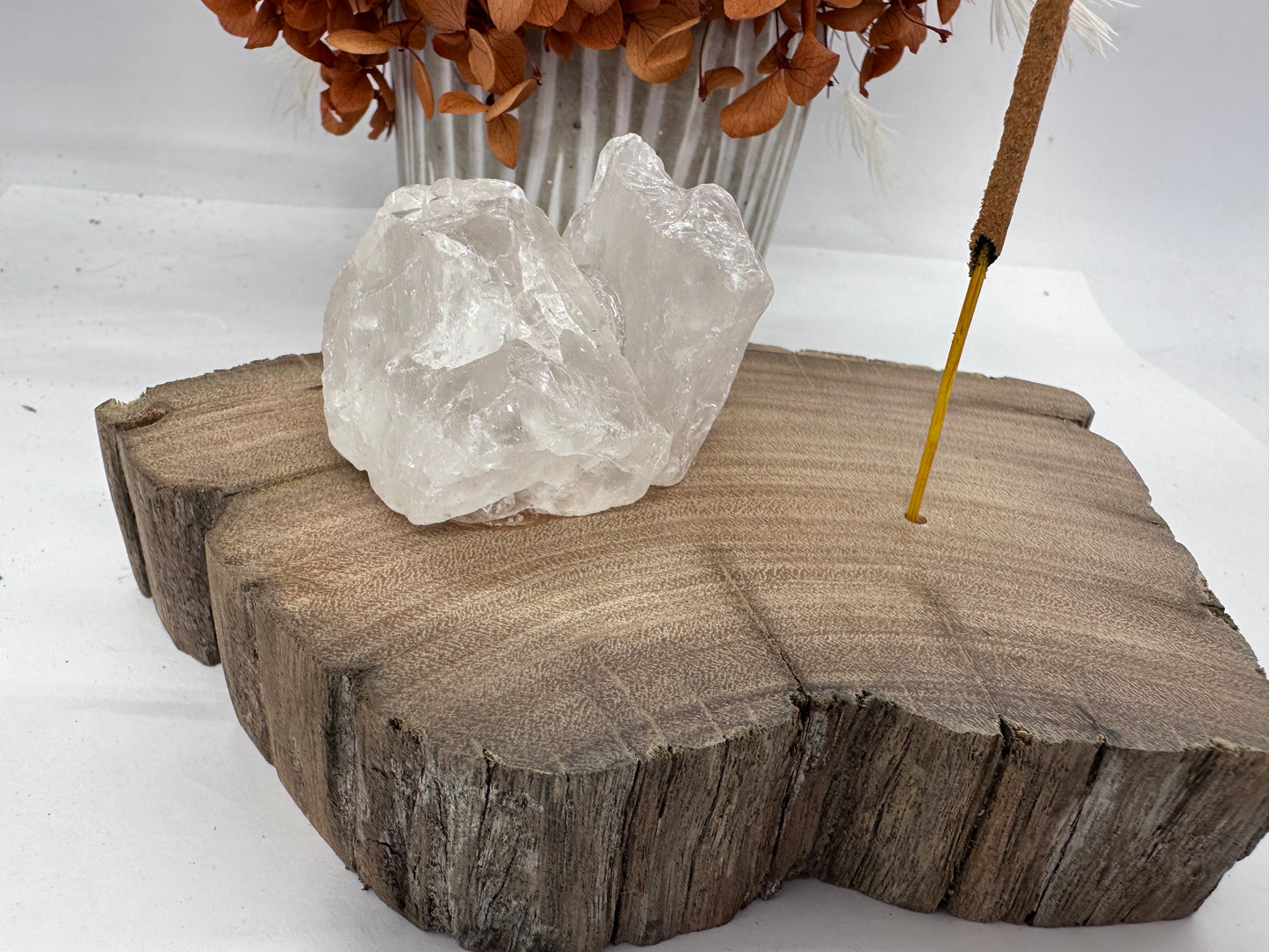 Clear Quartz Handmade Incense Holder