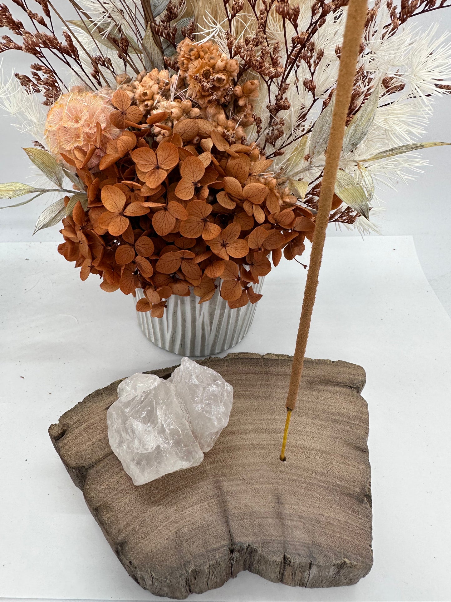 Clear Quartz Handmade Incense Holder