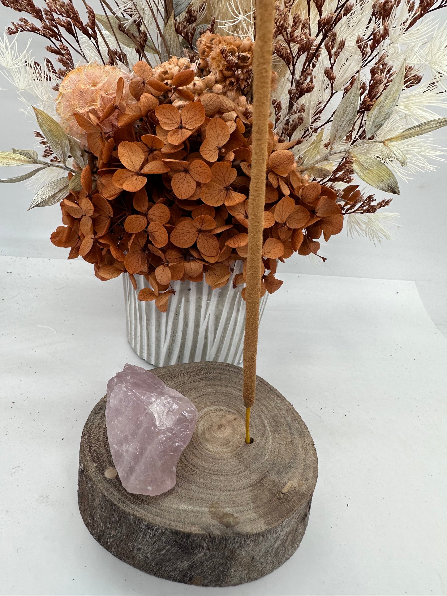 Rose Quartz Handmade Incense Holder