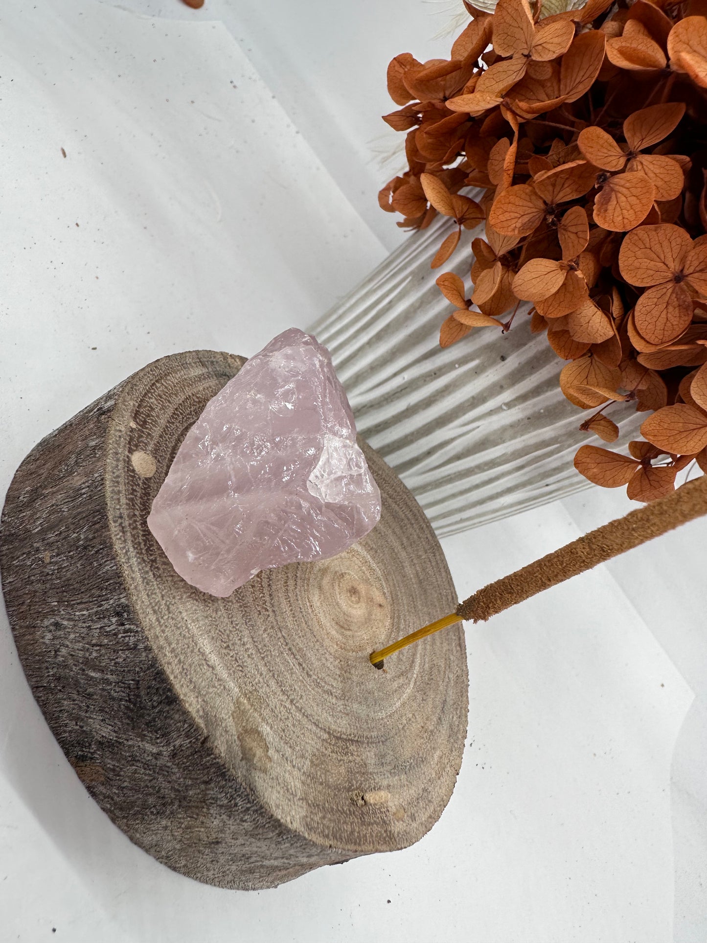 Rose Quartz Handmade Incense Holder
