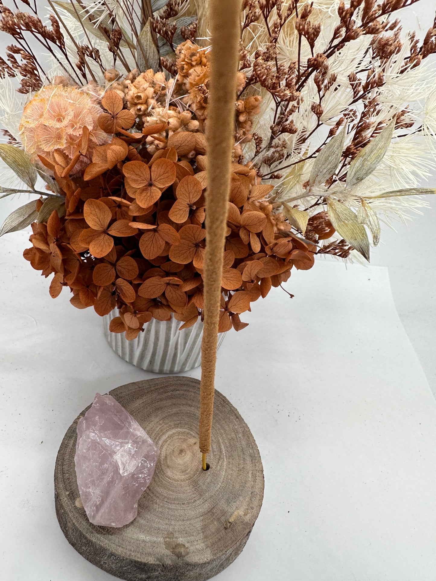 Rose Quartz Handmade Incense Holder