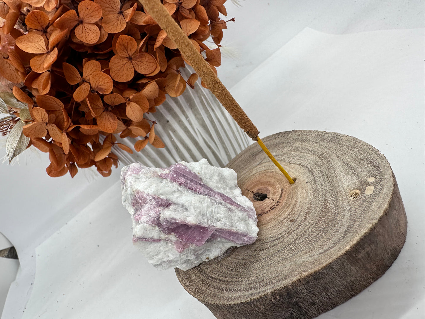 Pink Tourmaline Handmade Incense Holder