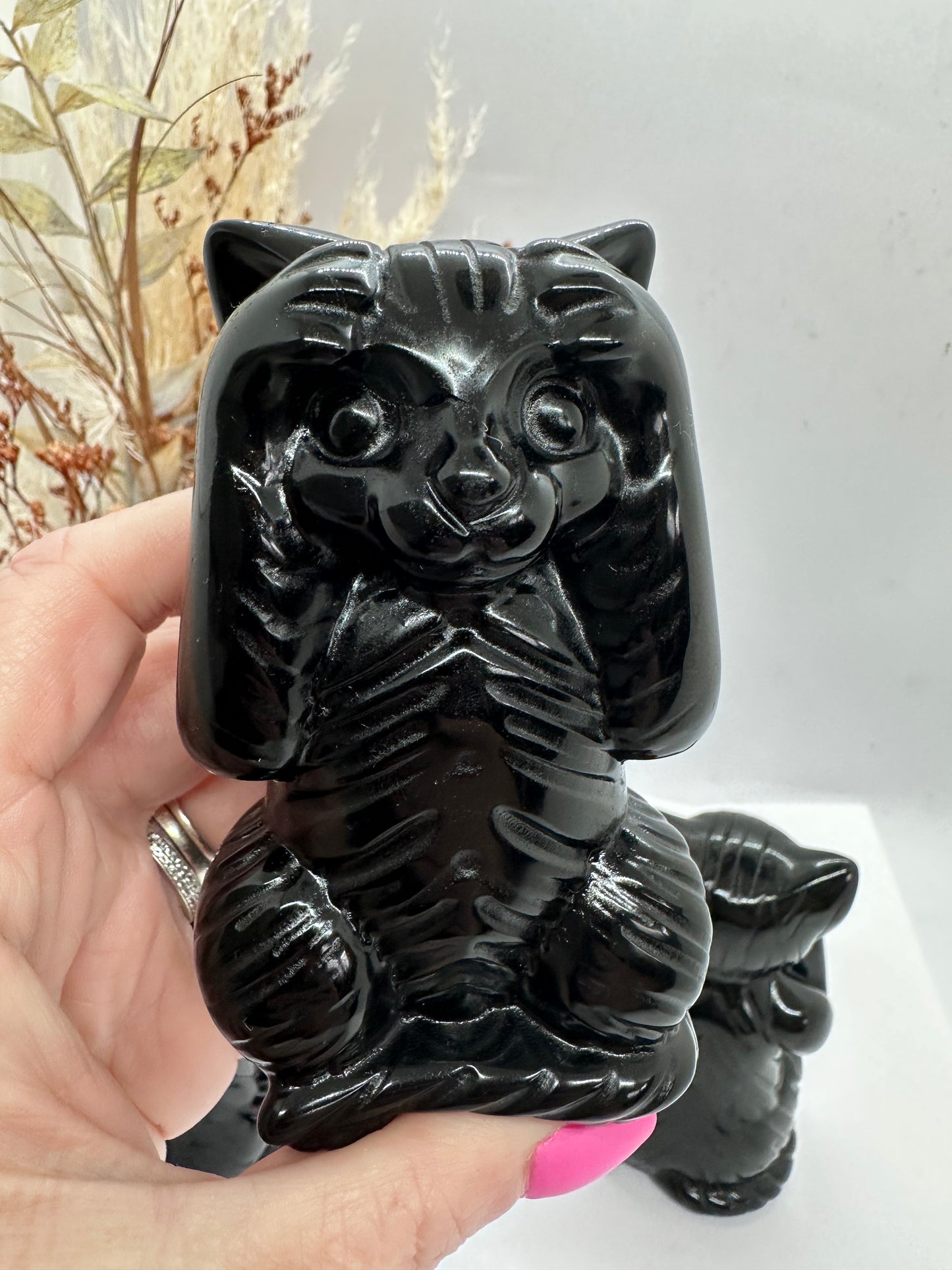 Obsidian Speak See Hear no Evil Cat Set of 3
