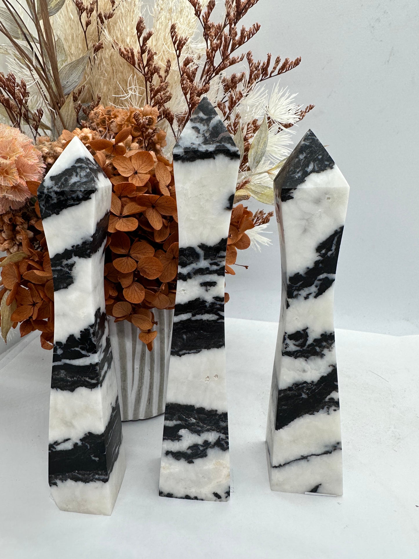 Zebra Jasper Carved Towers