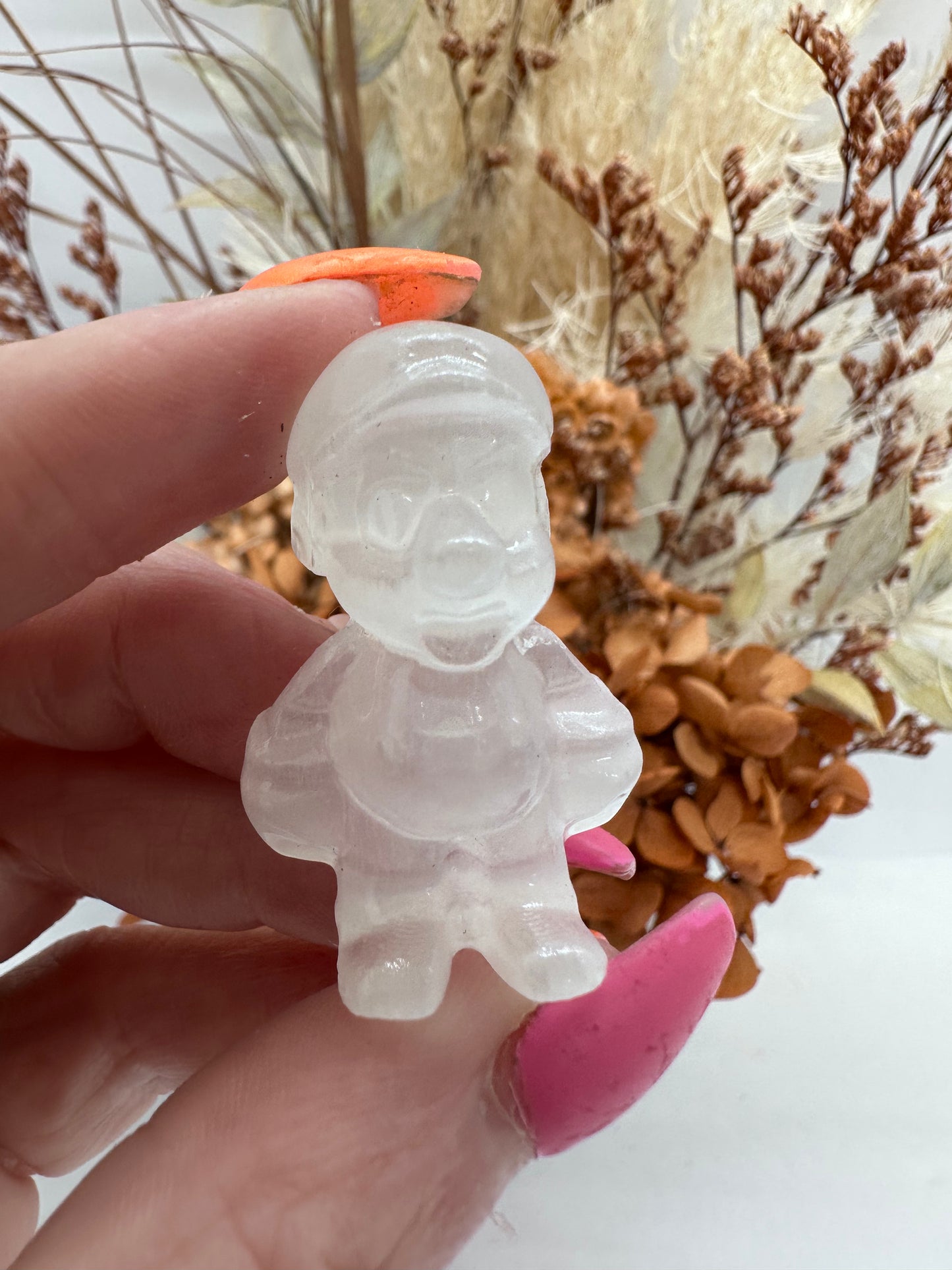 “S” Mario Polished Selenite Carving