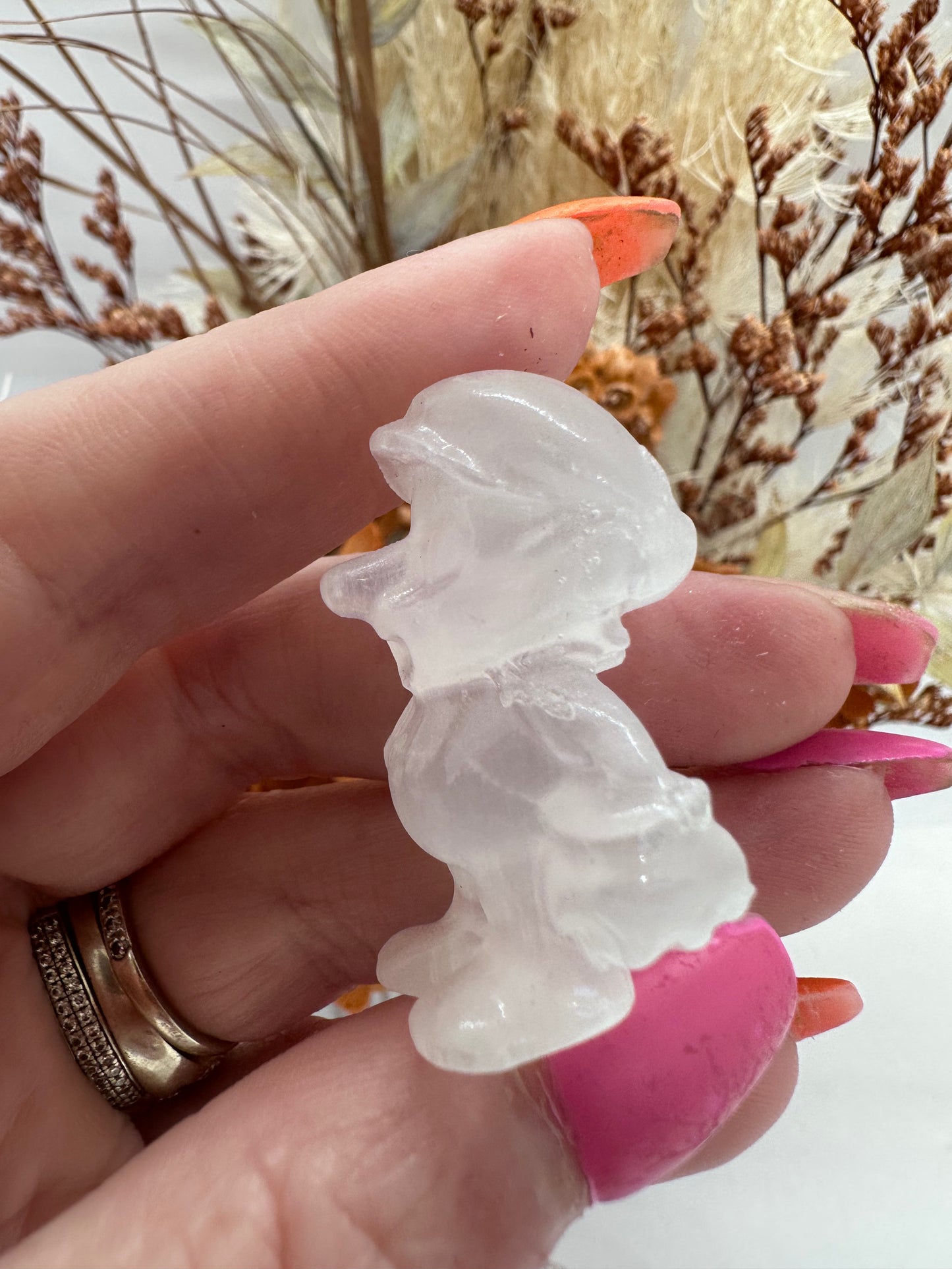 “S” Mario Polished Selenite Carving