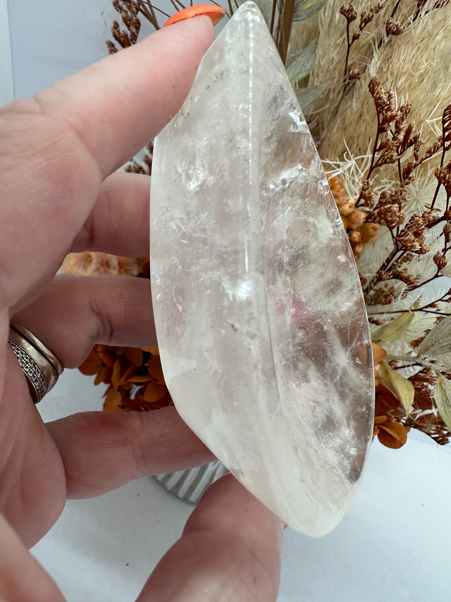 Clear Quartz Tear Shape Bowl