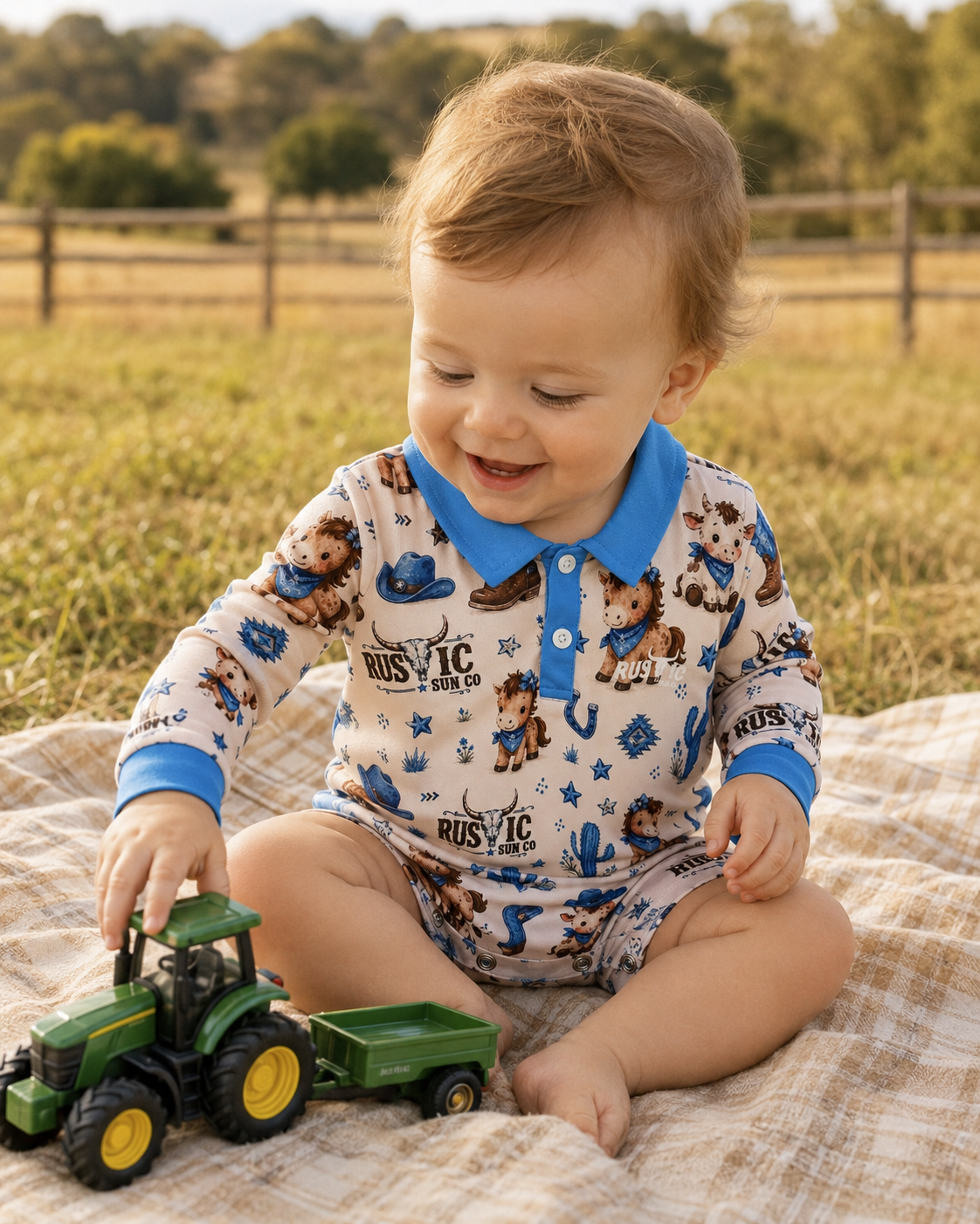 Lottie and Bowie Fishing Romper