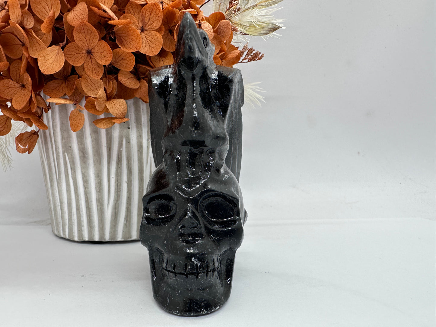 Astrophyllite Skull with Dragon