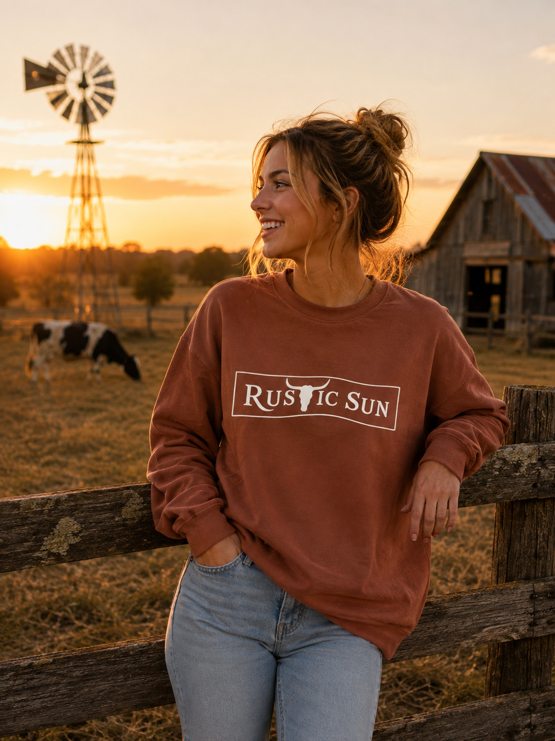 Rustic Ranch Crew Neck