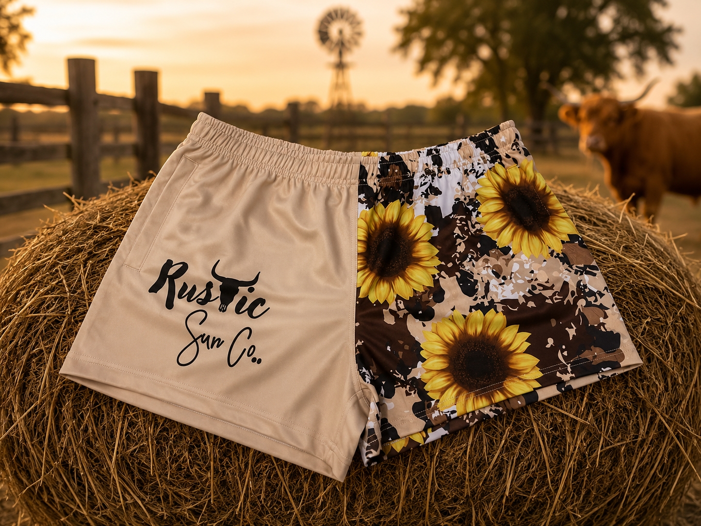 Sunflower Fields Footy Shorts Adults