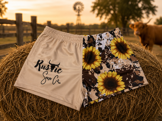 Sunflower Fields Footy Shorts Adults