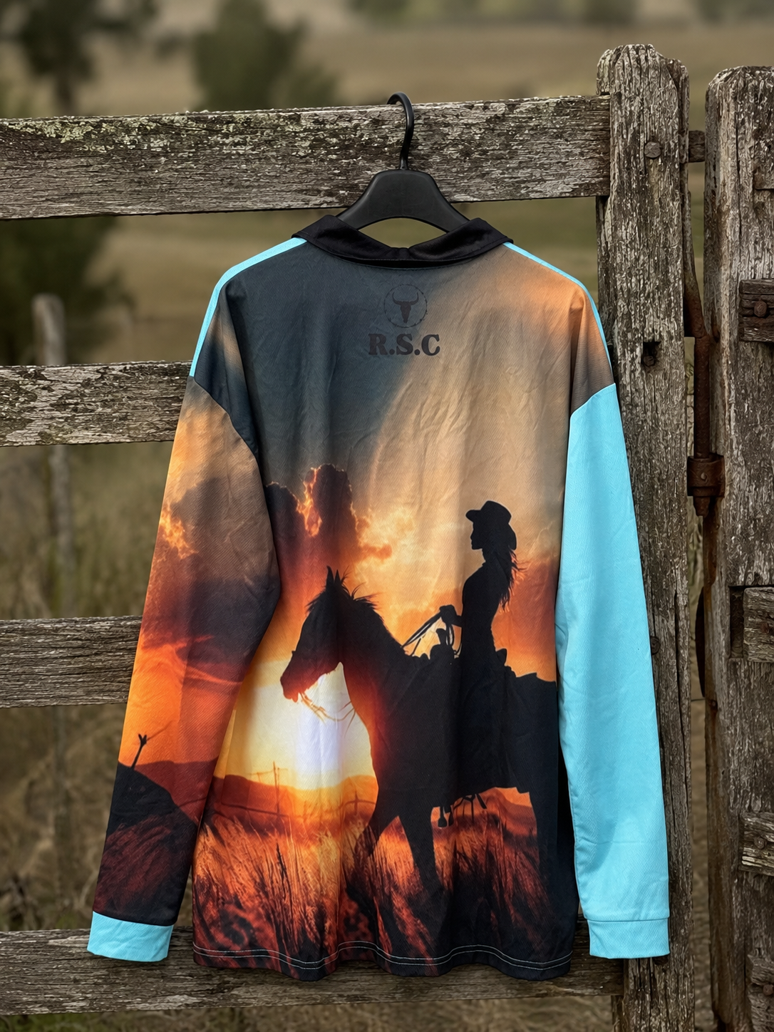 Adult Cowgirl Sunset Fishing Shirt