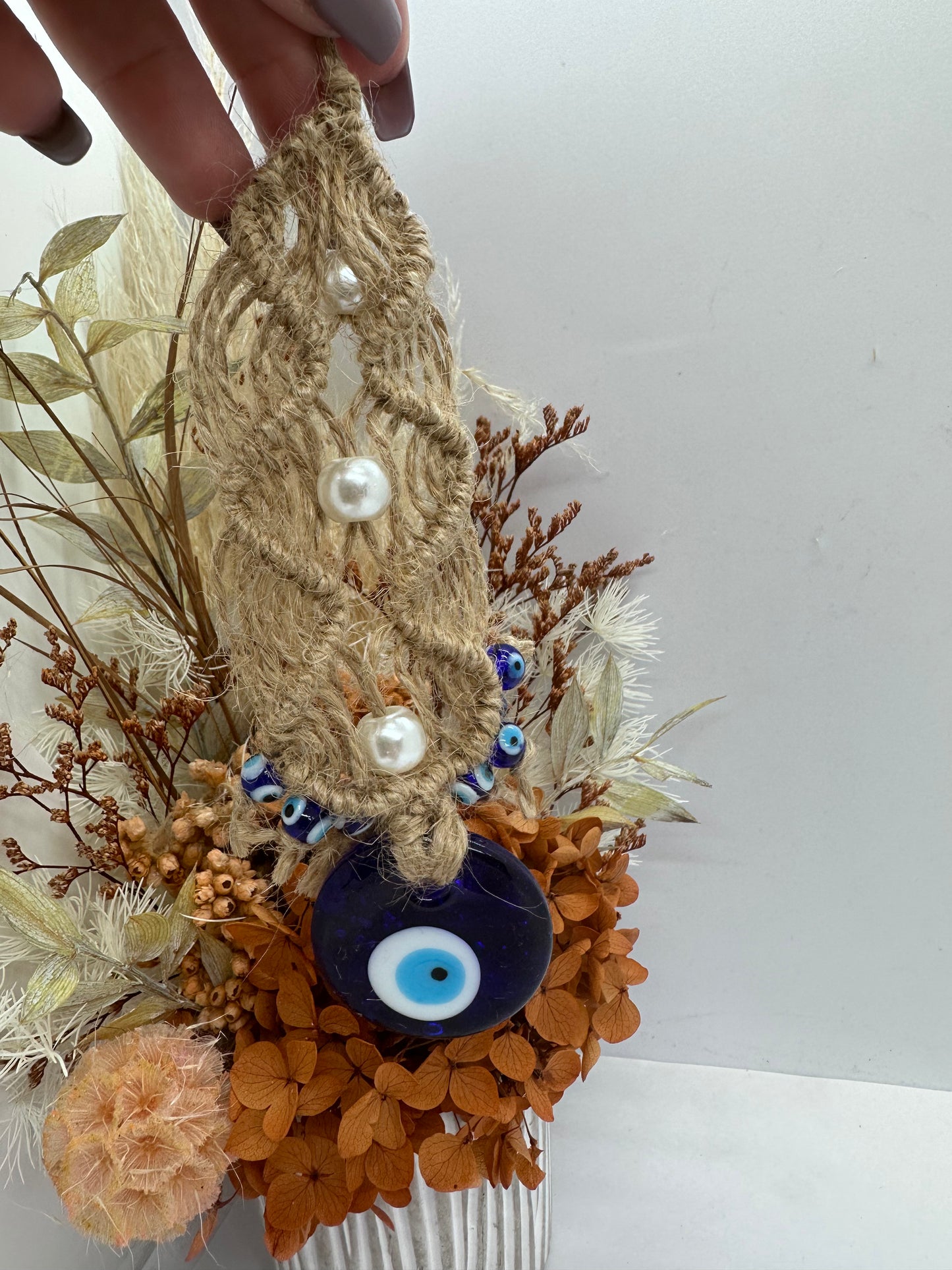 Dk Blue Evil Eye Hanger Glass