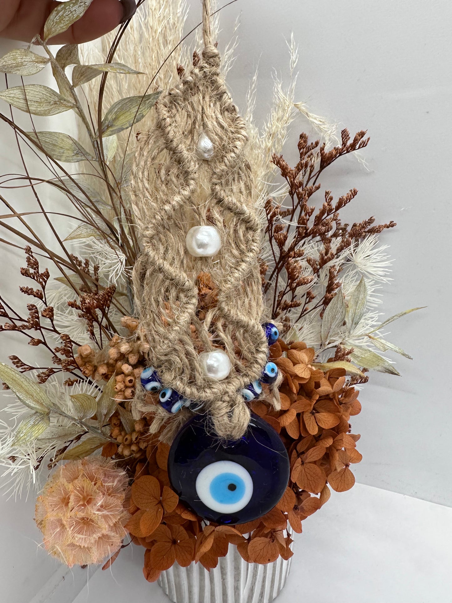 Dk Blue Evil Eye Hanger Glass